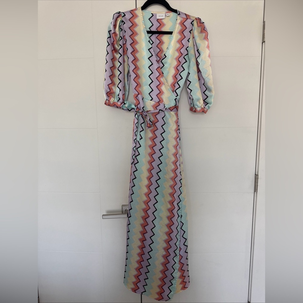 ASOS VILLA chevron Sleeveless Zigzag Maxi Dress in Pastel Multi